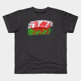 Geometric Welsh Dragon Flag Kids T-Shirt